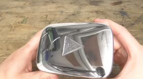 Guy Makes A Silver Play Button With Hand Tools!