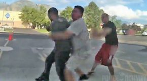 Random Good Guy Body Slams Suspect After He Tried To Attack The Cop!