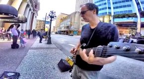 Little Girl Goes Crazy After Hearing ZZ Top Played By A Busker!