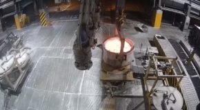 Overhead Crane Spills Molten Aluminum On The Factory Floor!