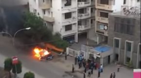 Burning Car Explodes With Loud Bang!