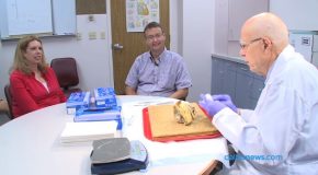 Heart Transplant Recipient Looks At His Old Diseased Heart!