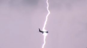 Lightning Strikes A Flying Airplane!