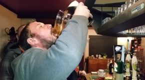 Man Drinks A Pint Of Guinness Without Touching It!