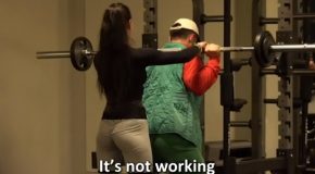Elite Powerlifter Pretends To Be A Cleaner Of The Gym!