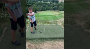 4-Year-Old’s Amazing “Hole In One” Golf Shot!