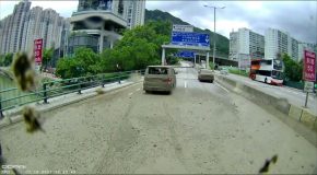 Car Blocks Traffic, Gets A Cement Wash!