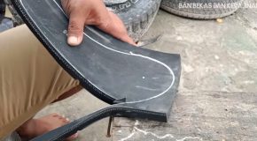 Making Sandals Out Of Old Motorcycle Tires!