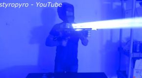 Man Demonstrates His Homemade 200W Laser Bazooka!