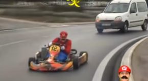 Remi Gaillard Plays Mario Kart On The Road!