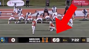 College Kicker Intentionally Misses FG To Keep Score 69-0!