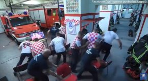 Croatian Firefighters Go On Call Mere Moments Before They Win A Penalty!