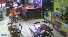 Employee Slams A Robber With A Chair!