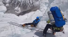 Hiker Falls Into Crevasse, Gets Saved By Sherpas!