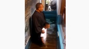 Kid Gets Very Excited About Getting Baptized, Got Baptised Himself!