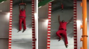 Man Just Won’t Go Down 32-Foot Drop Off The Slide And Screams!