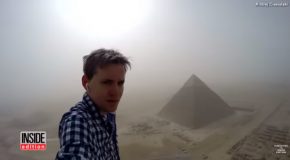 Teenager Climbs Up A Pyramid In Egypt Illegally!