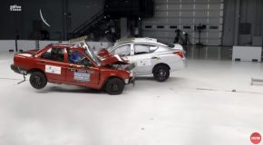Old Car Gets Pitted Against A New Car For It’s Checking It’s Structural Integrity