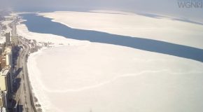 Massive Piece Of Ice Breaking Away From Lake Michigan After Deep Freeze!