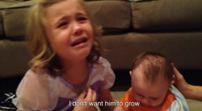 Girl Doesn’t Want Her Little Brother To Grow Up!