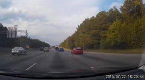 Two Guys Race Cars Through Traffic, End Up Crashing!
