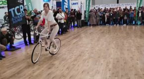 Woman Shows Off Her Incredible Bicycle Stunts!