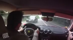 Guy Test Driving A Ferrari Almost Crashes!