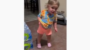 Little Girl Totally Denies Touching The Dog Food!