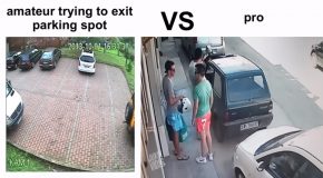 The Amateur Trying To Exit A Parking Spot Vs An Absolute Pro!