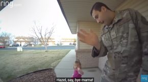 Military Dad Drops His Daughter Off At School!