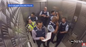 Silent Elevator Gets Filled With The Sick Beats Of Policemen!