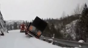 Trucks In Norway Crashing Because Of Heavy Snow