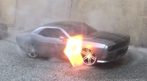 Burnout In A RC Results In Car Catching Fire