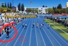 Fast Student Cameraman Keeps Up With Sprinters In A College Dash