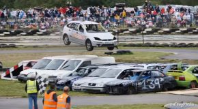 Cars Jumping Over Ramps At The Angmering Raceway