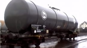 Railroad Tank Car Implodes Under Vacuum
