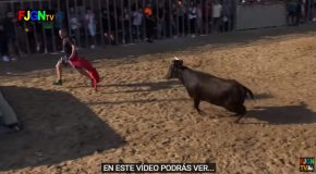 Spanish Fighting Bulls Attack people In Spain