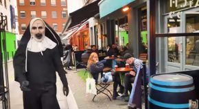 Scaring People With Scary The Nun Prank