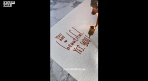 Using Unusual Pens To Draw Some Beautiful Calligraphy