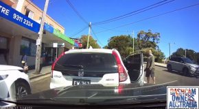 Angry Driver Runs Himself Over With His Own Car