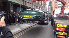Aston Martin Costing Almost A Million Dollars Gets Taken Away By A Tow Truck