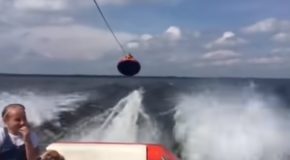 Lightweight Kid Ends Up Flying Above The Sea