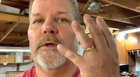 Man Removes Wedding Ring From His Finger Using A Dremel