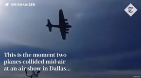Mid-Air Plane Collision Between Two Planes During The Dallas Air Show