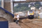 Stupid People Run On The Train Track Despite The Train Being Far From Them