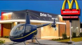 Pilot flies his helicopter to a McDonald’s
