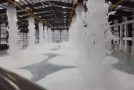 Testing Out High-Expansion Foam For Fire Safety Inside An Aircraft Hangar