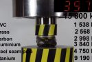 Titanium Pipes Vs Carbon Fiber Pipes Under A Hydraulic Press