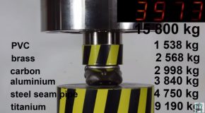 Titanium Pipes Vs Carbon Fiber Pipes Under A Hydraulic Press