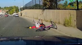 Compilation of accidents involving bicycles and scooters on the road